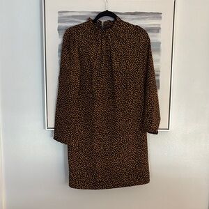 J. Crew Black and Tan Long Sleeve Dress